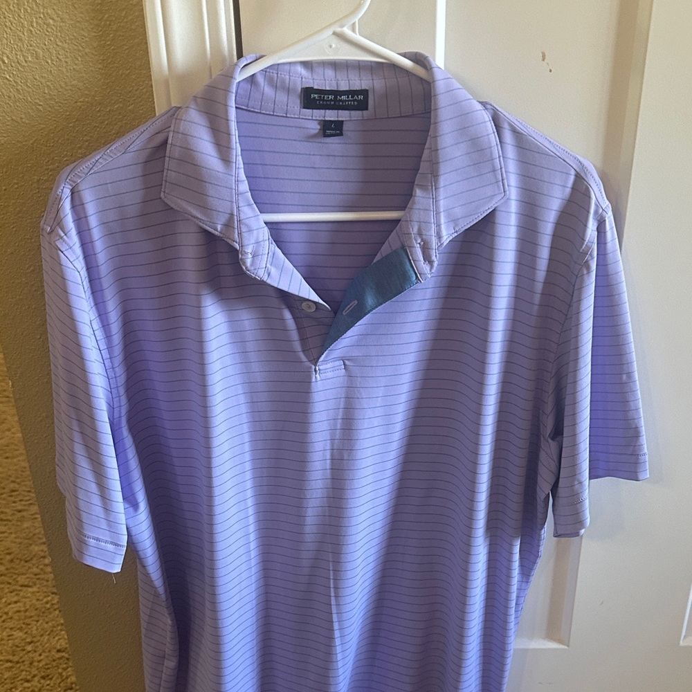 Peter Millar Lavender Striped Polo Shirt